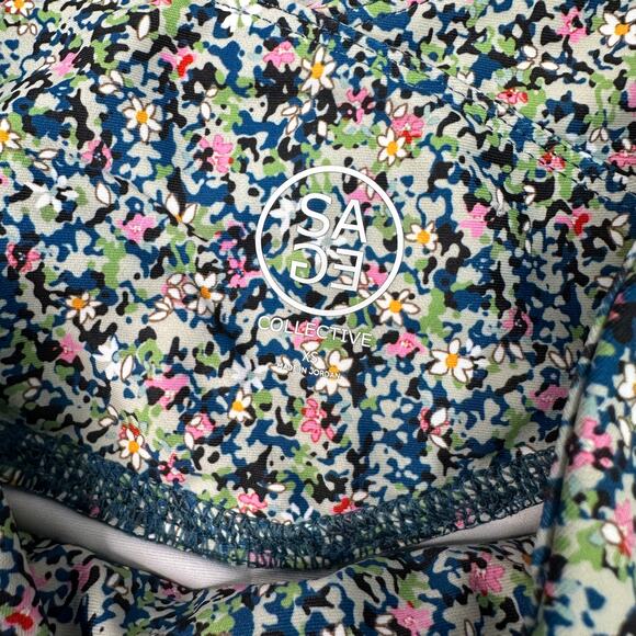 Sage Collective Athletic Set WMNS XS Blue Floral Athleisure Workout Matching Set - Picture 6 of 15